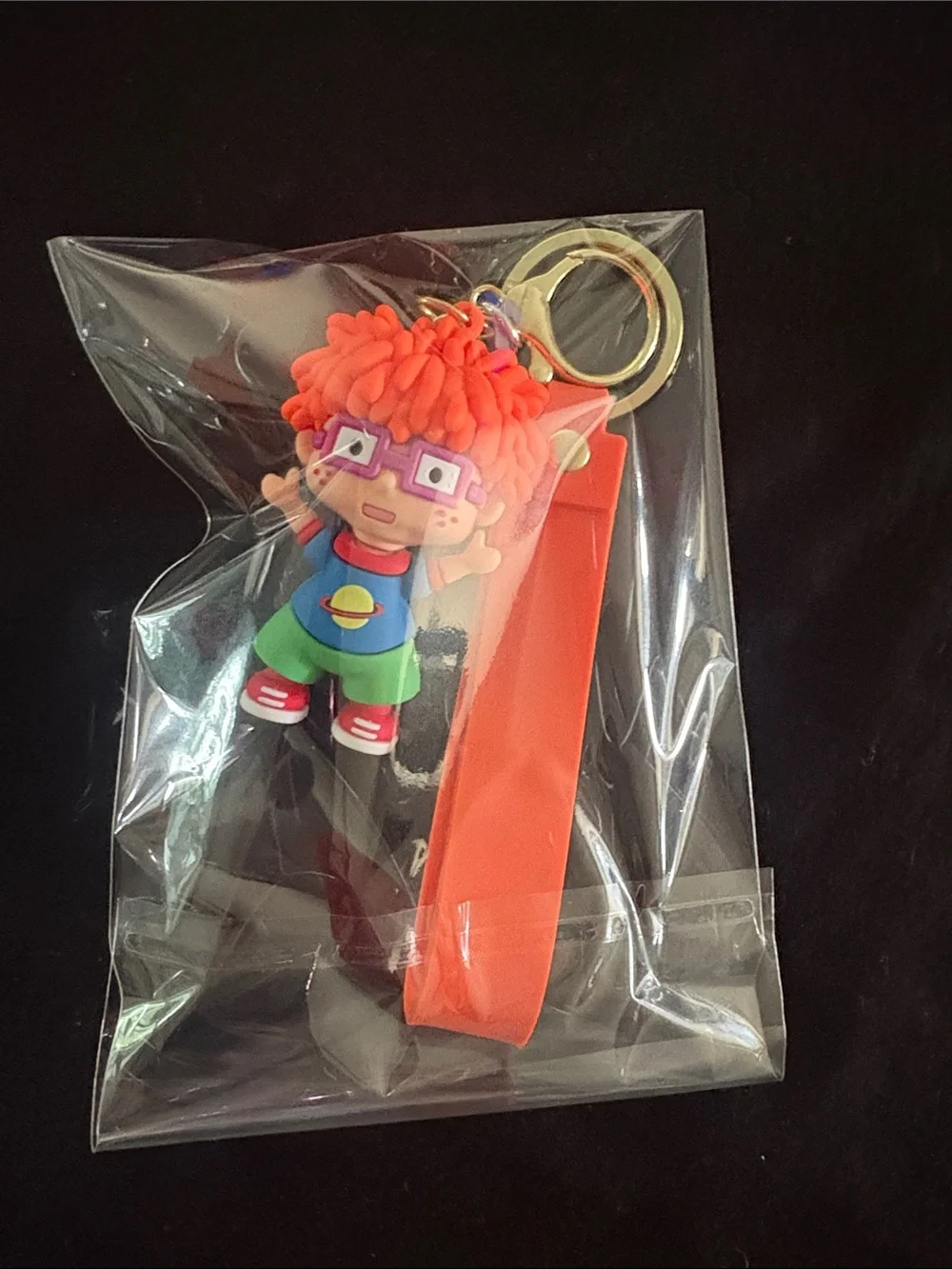 Chucky Rugrats Character Keychain Bag Charm with Orange Strap